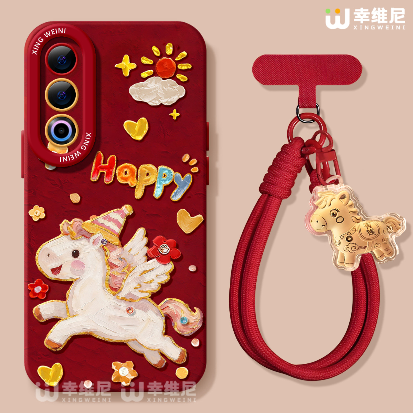 油画小马适用魅族21手机壳魅族21pro保护套软硅胶21Note全包红色马年20新年MEIZU网红小众魅族note16Pro外壳