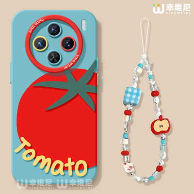 适用vivox300手机壳女款x200s保护套x100pro硅胶x80全包防摔x90pro+新款x200promini创意番茄pro+软x60外x90s