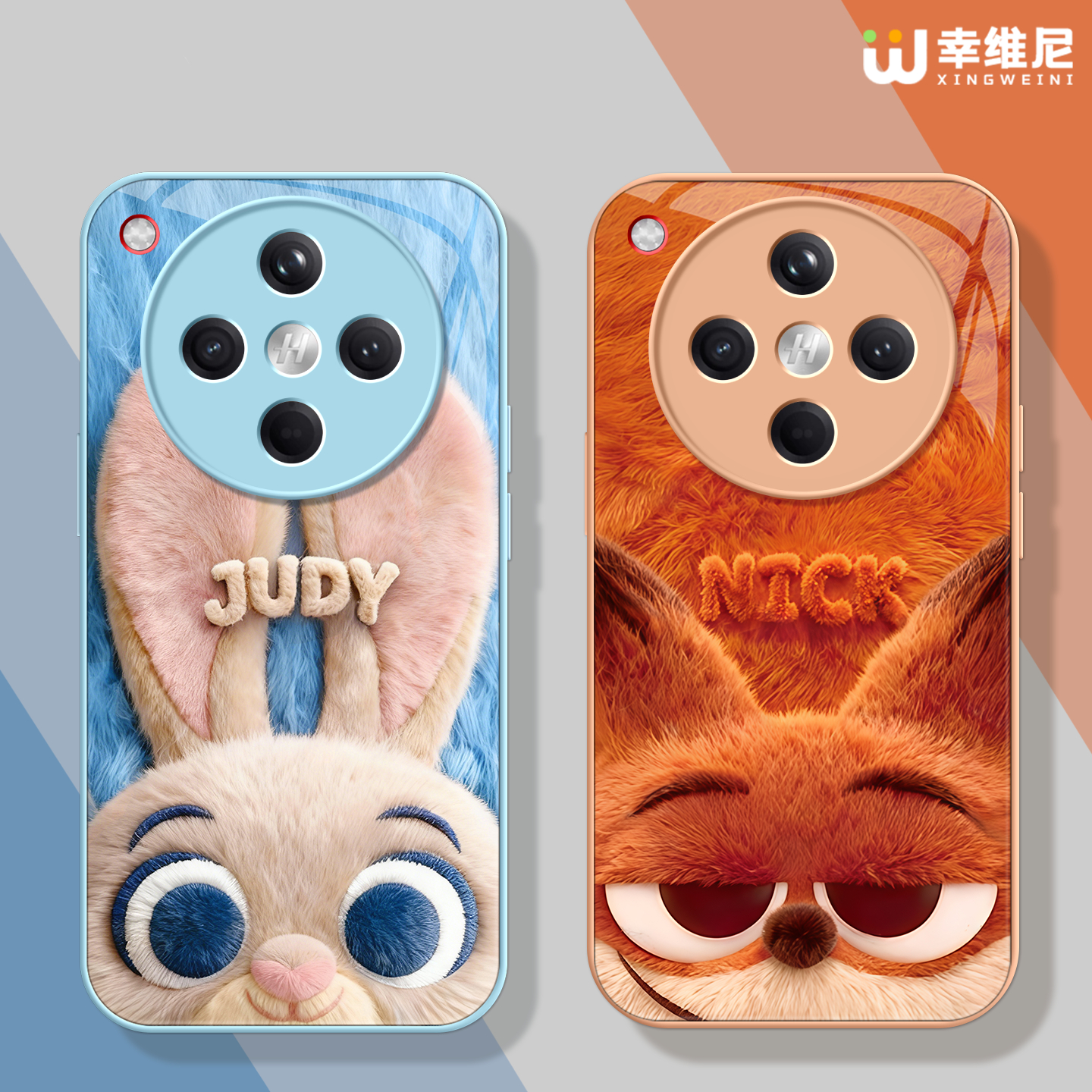 适用oppofindx9手机壳findx8pro疯狂动物城findx8s玻璃ultra全包x6por狐狸0pp0毛绒尼克朱迪x7pro情侣款Ultra