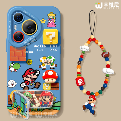 适用华为Pura80手机壳马里奥pura70pro保护套p40新款ultra硅胶30防摔50pro全包p70带挂绳p60art软p50外p80pro