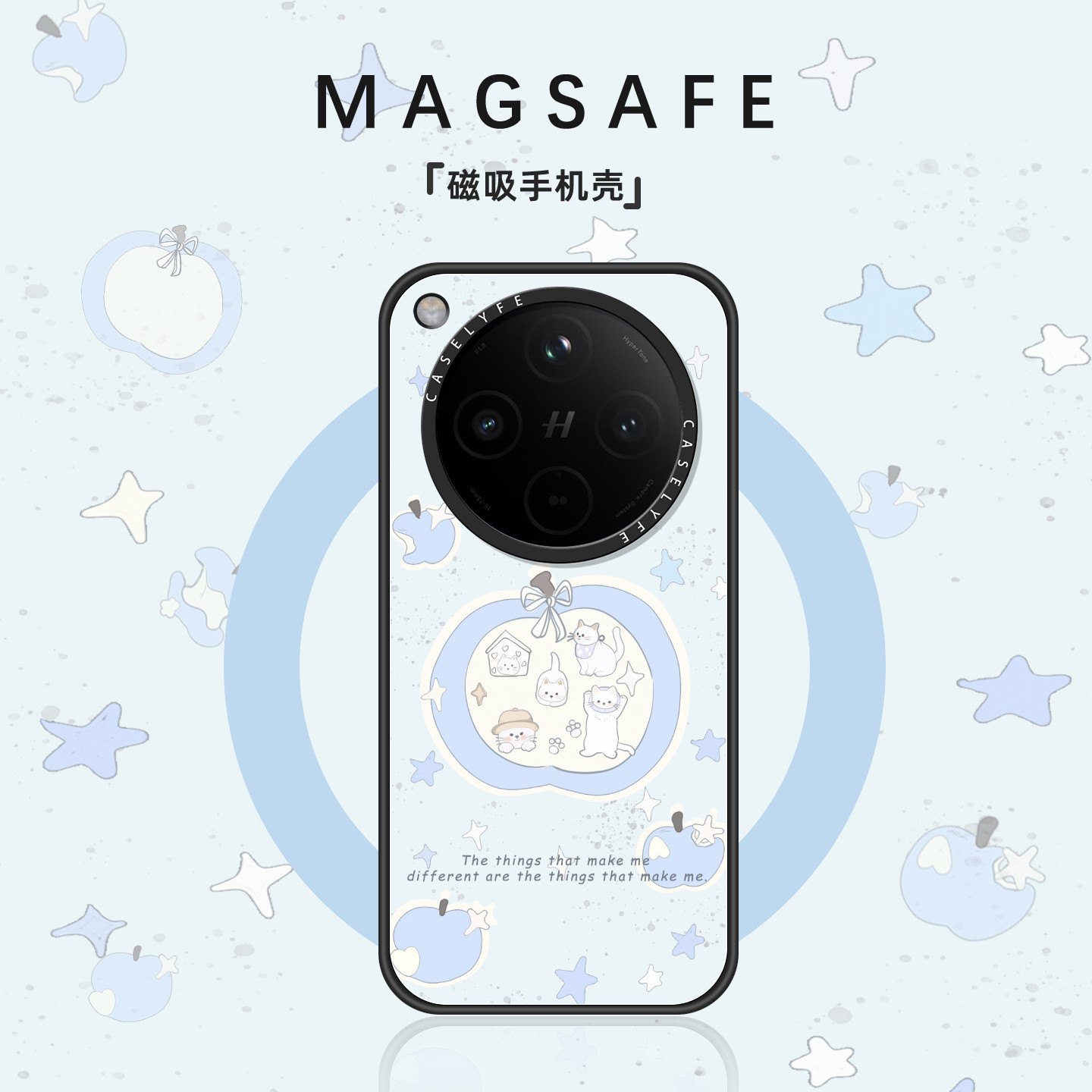 适用oppofindx9手机壳Findx9pro磁吸保护套findx8s新款蓝色苹果x8ultra防摔OPPO外壳女款x8s+好看高级感卡通