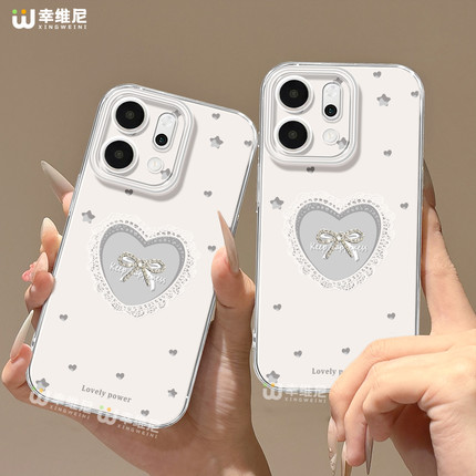 适用opporeno15手机壳女reno14pro保护套13全包11pro硅胶9/8/6防摔reno7se透明oppo软壳5por镂空爱心猫reno12