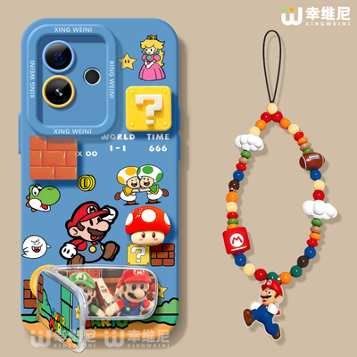 适用真我gt8pro手机壳马里奥gt7保护套新款realme硅胶gt5全包gt2pro防摔gt大师探索版v70s带挂绳neo7软gtneo6