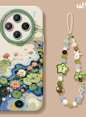 适用vivox300手机壳女款x200s保护套x100pro硅胶x80全包防摔x90pro+新款x200promini国风荷花pro+软x60外x90s