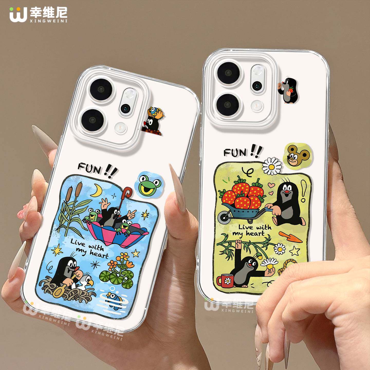 适用opporeno15手机壳女款reno14pro防摔13全包11pro硅胶9/8/6鼹鼠reno7se透明oppo软壳5por保护套情侣reno12