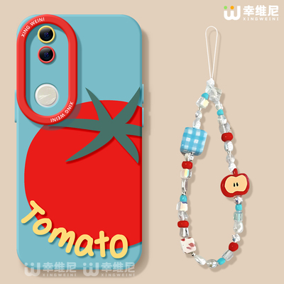 适用vivos30promini手机壳vivo女款s20pro保护套s18e全包s19防摔s16s15s12硅胶s10软s17外壳s9创意番茄s7新款