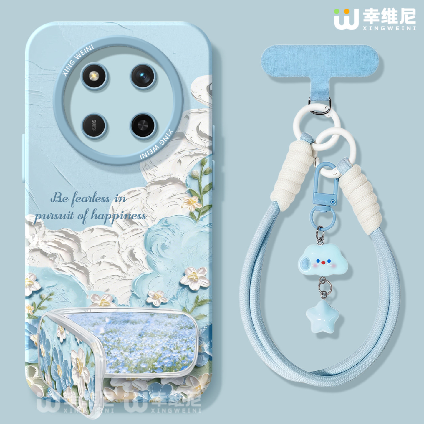 适用荣耀x70i手机壳女款x60i保护套v40硅胶x40gt全包防摔50华为X50GT新款WIN RT夏天外壳v30波浪小花x50i软壳