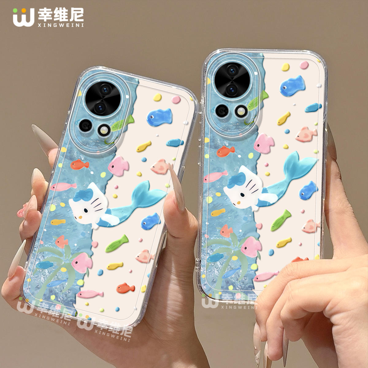 适用华为nova14手机壳女款nova13pro保护套全包novo12硅胶11防摔7se活力版ultra海洋小猫hi9软8透明nova10pro