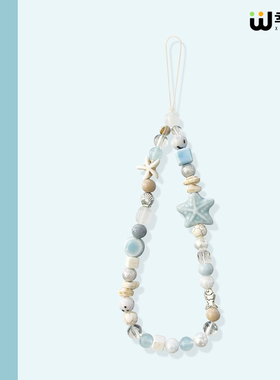 夏天手机挂链高端手机挂绳高级感手机壳新款超好看蓝色吊坠手机链苹果手机防丢绳挂饰爆款个性女高级感ins风