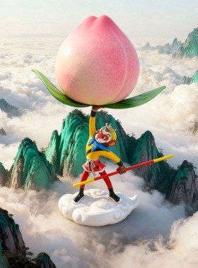 正版上美影大闹天空孙齐天大圣悟空仙桃礼物周边手办桌面摆件朋友