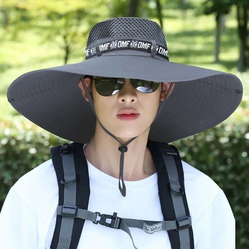 帽子男夏季大帽檐钓鱼帽防紫外线渔夫帽防晒遮阳户外太阳帽凉帽,收纳整理,帽子收纳架,淘宝优惠券,粉丝福利购,淘宝优惠卷