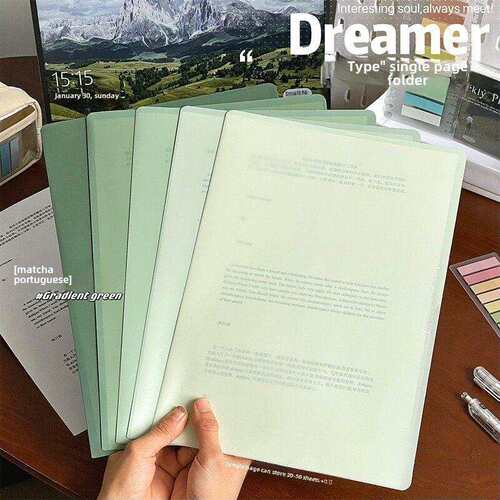 简约insL型单页夹A4透明文件套错位提手设计便携考卷收纳文件夹