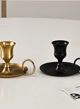 家居饰品烛光浪漫晚餐蜡烛台欧式铁艺餐桌烛台摆件蜡烛杯