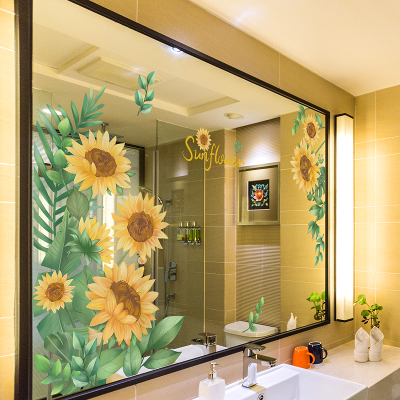 镜子贴纸镜面贴画装饰个性3d小图案卫生间自粘防水墙贴墙面装饰图片