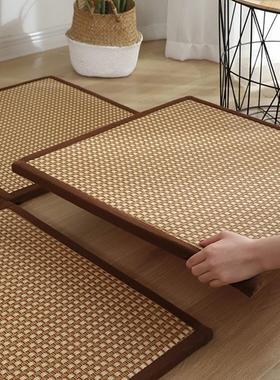 日式拼接凉席地毯藤编席子夏季天地垫客厅茶几阳台床边榻榻米垫子