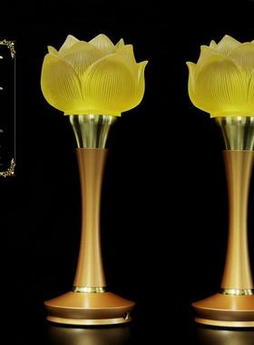 台湾琉璃供灯佛灯led长明灯家用供佛灯佛前莲花灯插电佛供灯摆件