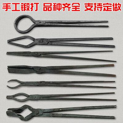 锻打铁钳夹持工具打铁夹钳尖嘴铝锭圆口扁咀钳子工业钳火钳可定做