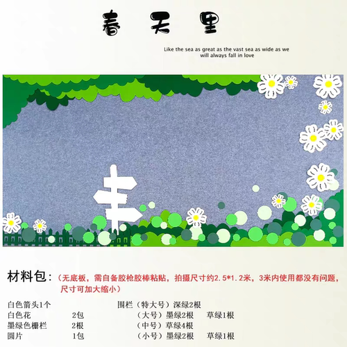 幼儿园环创绿色主题墙布置黑板报路标卡通小孩小狗不织布毛毡套餐