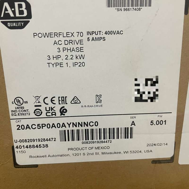 议价：AB变频器，20AC5P0A0AYNNNC0，，40