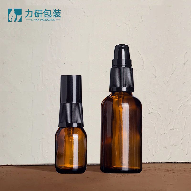 现货茶色精油瓶 5ml-100ml玻璃乳液瓶 化妆品精华瓶玻璃分装空瓶