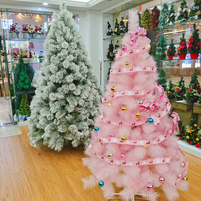 5米家用橱窗摆件圣诞节装饰品网红樱花粉色松针树套