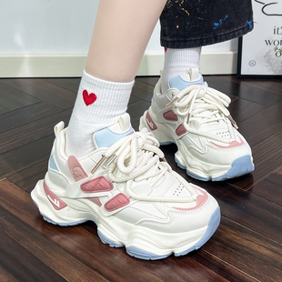 回力女鞋 学生百搭5cm厚底增高老爹鞋 2025新款 休闲鞋 秋季 Warrior