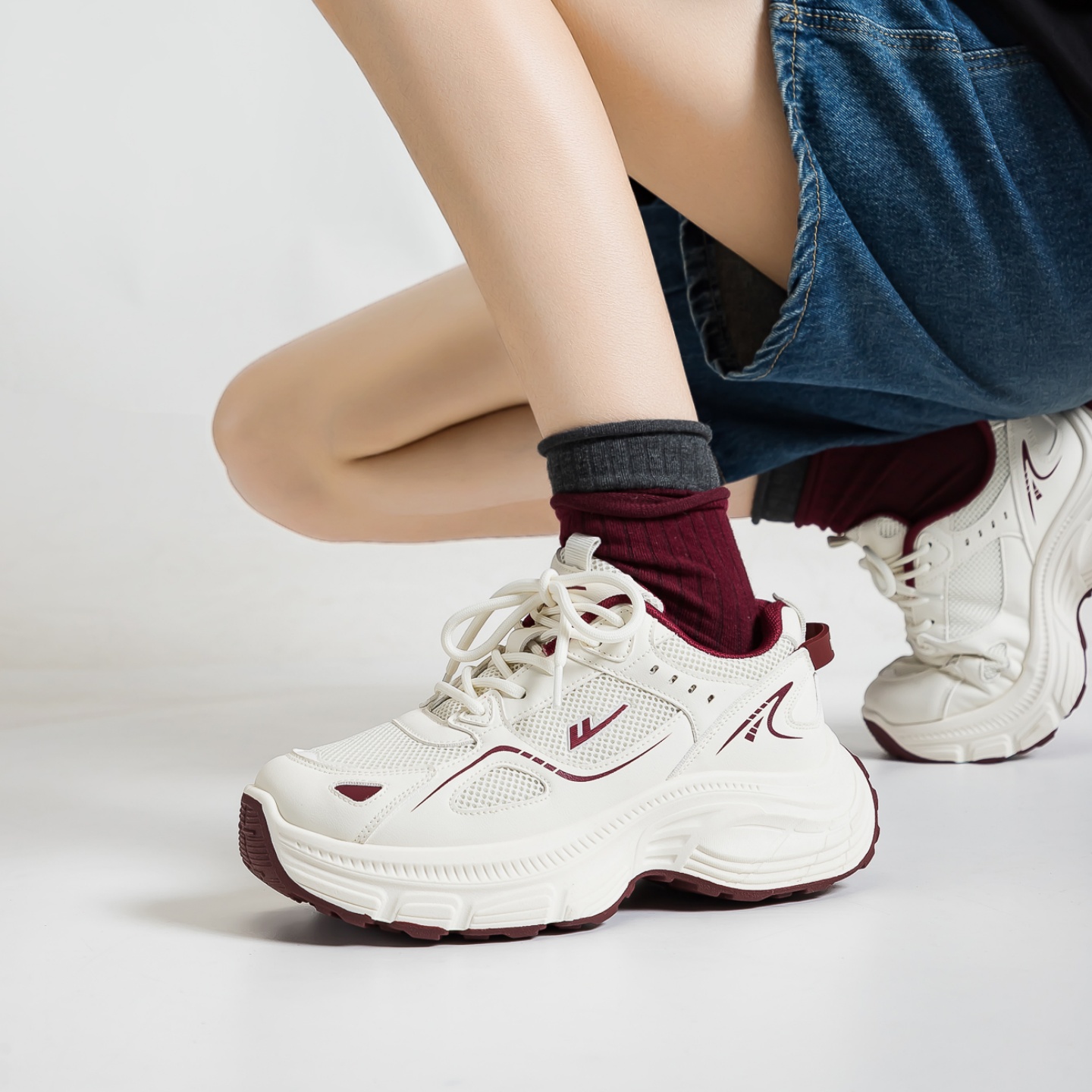 Warrior/回力2025新款透气老爹鞋