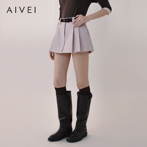 【Jaden同款】AIVEI欣贺艾薇2026春季减龄甜美少女A字百褶半身裙