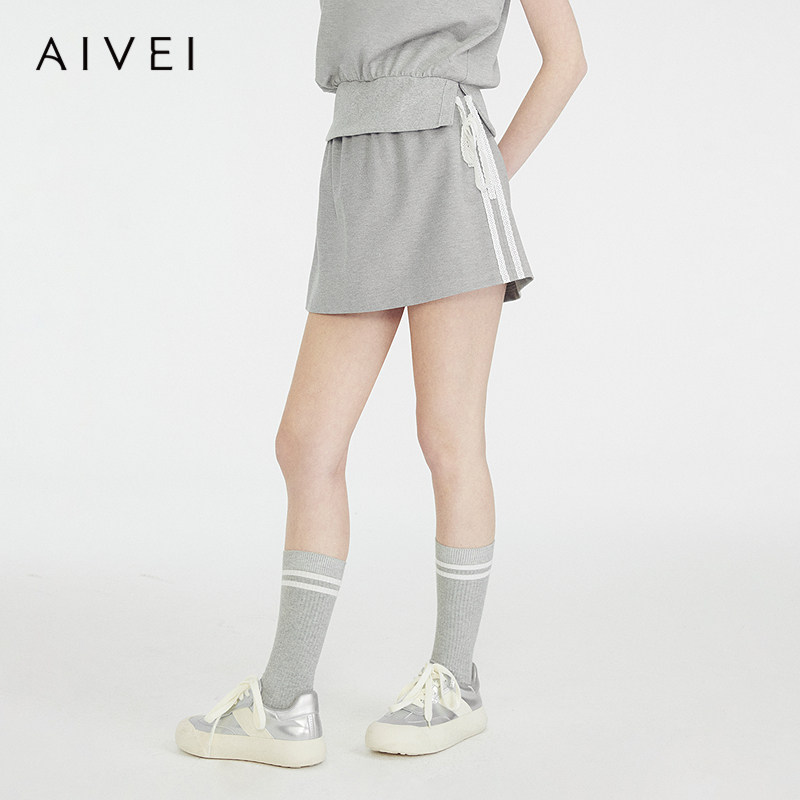 【高尔夫系列】AIVEI欣贺艾薇2025夏美式复古休闲条纹运动A字短裙