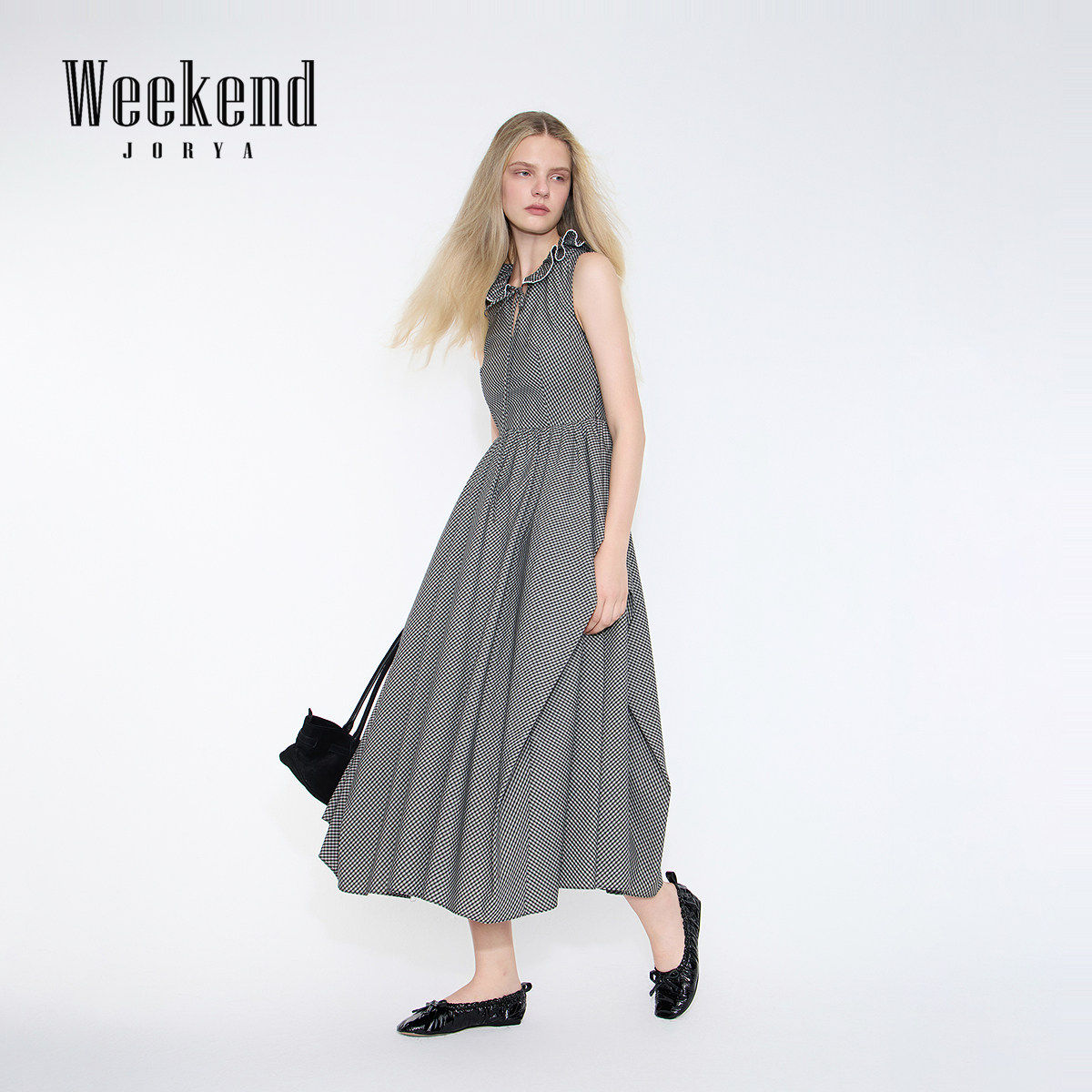 卓雅周末26春季新款荷叶边娃娃领格子无袖A字茶歇连衣裙XSW0L16A,女装/女士精品,连衣裙,淘宝优惠券,粉丝福利购,淘宝优惠卷