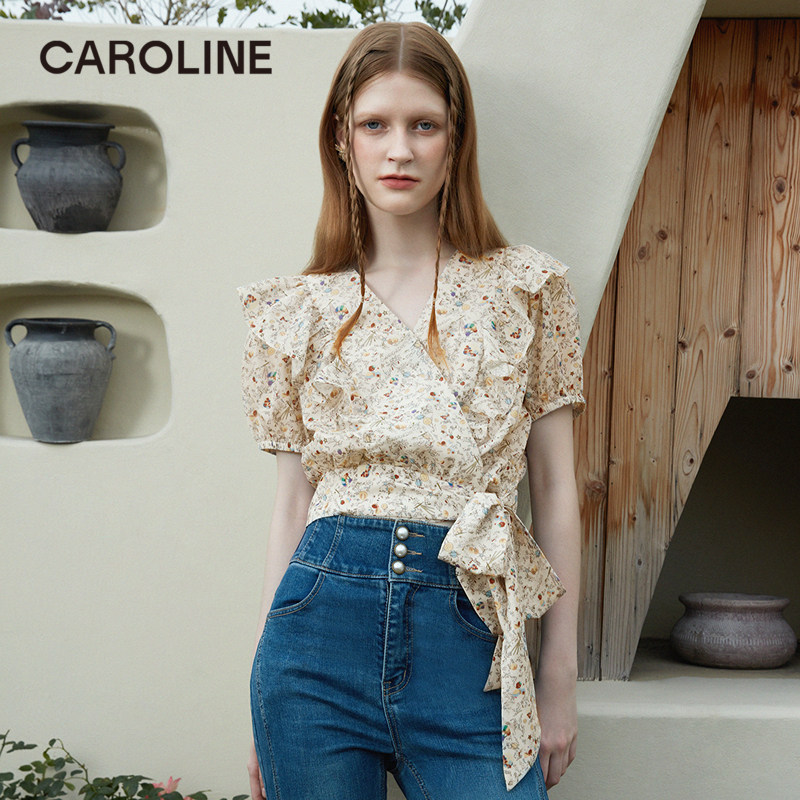 CAROLINE卡洛卡洛琳雪纺衫CA