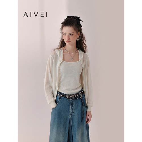 AIVEI欣贺艾薇2026春季新连帽针织衫松弛感两件套薄外套XSV1M33A