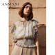 系带设计打揽收腰碎花上衣衬衫 ANMANI恩曼琳24夏季 新款 EANEBH64