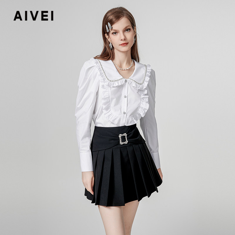 AIVEI温柔甜美风娃娃领