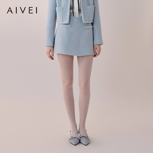XSV1Q09B 千金淑女粗花呢短裤 AIVEI欣贺艾薇2026春季 新小香风裙裤