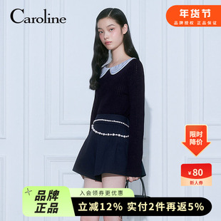 Caroline卡洛琳2026春季新款侧边压褶A字高腰短裤阔腿裤ESC0Y01C