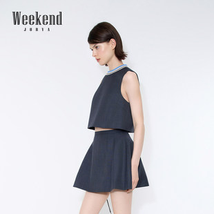 卓雅周末26春新款 半身裙女XSW0Q19A 格雷系绵羊毛通勤高腰A字短款