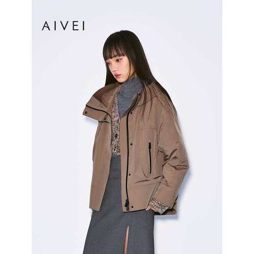 AIVEI欣贺艾薇2025冬季新山系户外运动休闲连帽薄羽绒服XRV7G30B