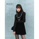 AIVEI欣贺艾薇2025冬季 新名媛千金静奢风U型领丝绒背心裙XRV7L01B