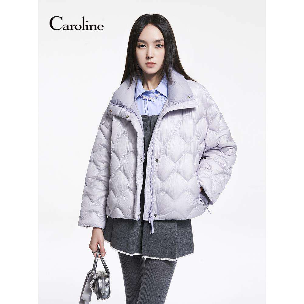 Caroline卡洛琳2025冬季新款紫峦无胆防绒绗暖短款羽绒服ERC7G06C
