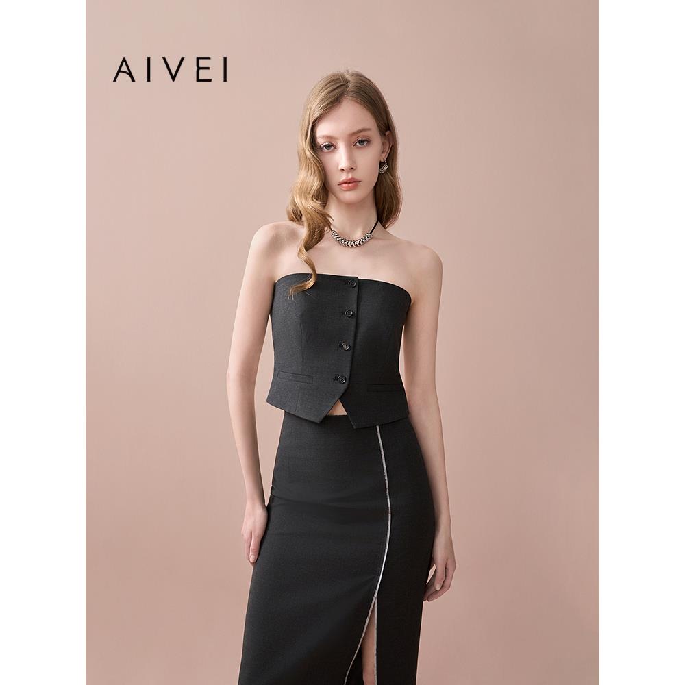 AIVEI欣贺艾薇2025秋季新时髦大女主个性辣妹西装抹胸XRV5S41A