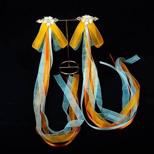 汉服配饰古风神鹿同款飘带蝴蝶结发饰流苏少女丝带发夹日常头饰