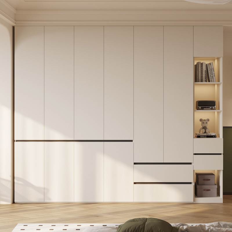 衣柜家用卧室挂衣区多现代简约一门到顶分段式柜子实木储物衣橱