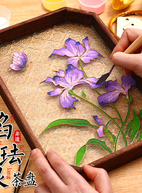 掐丝珐琅画中古风装饰画DIY画