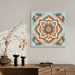 中古风DIY珍珠画新家装饰半成品高级中式摆件复古国风挂画手工画