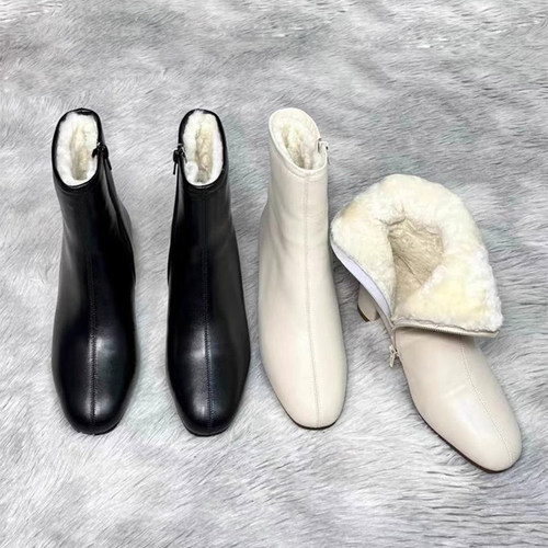 采采乐希皮毛一体加绒保暖雪地靴