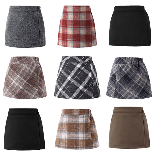 女童毛呢半身裙儿童毛呢包臀裙