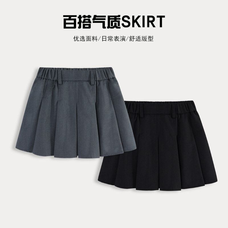 女童半身裙夏款学生校服儿童洋气百褶裙大童JK学院风百搭a字短裙