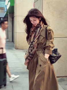 卡其色风衣外套女2025春秋新款 大衣 小个子高级感英伦风气质长款