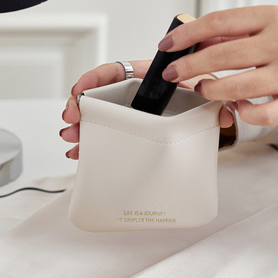 INS风自动闭合AirPods化妆包+PU